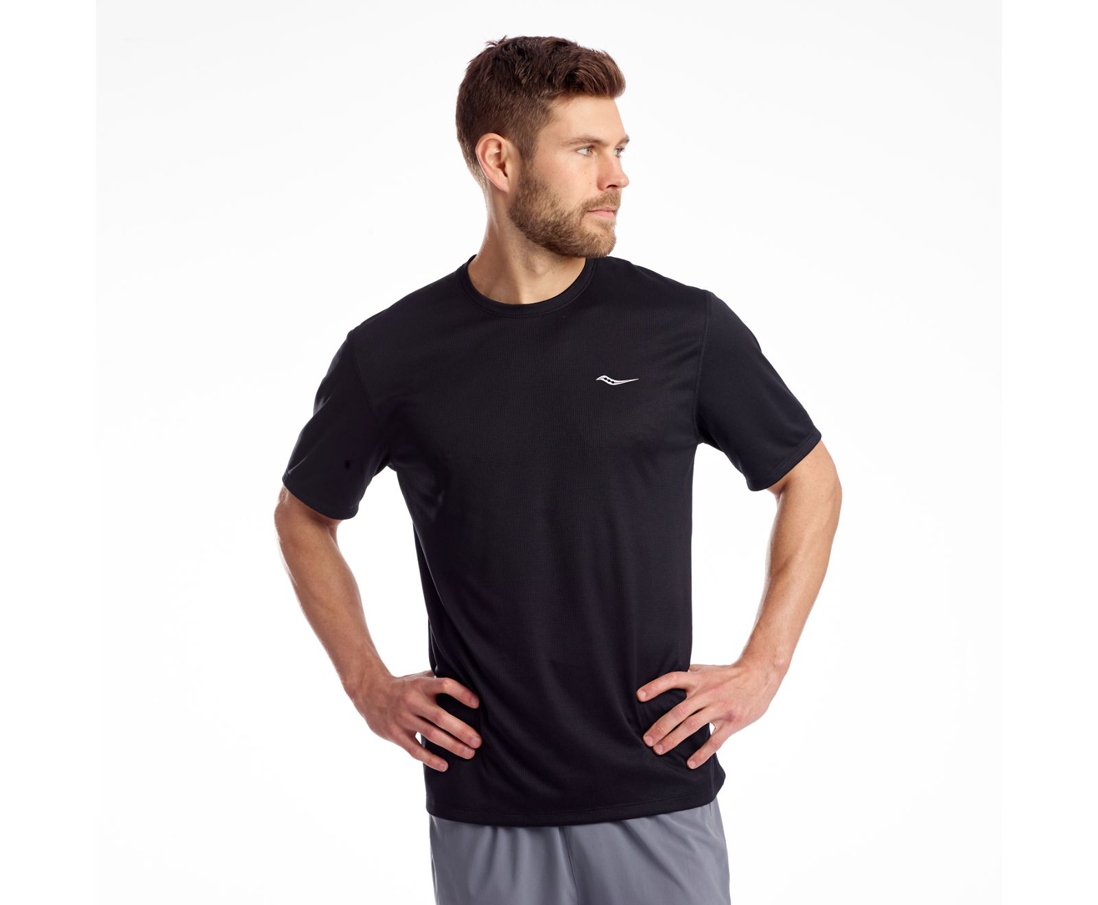 Camisas Saucony Stopwatch Corta Sleeve Hombre Negros | México 638FDNM